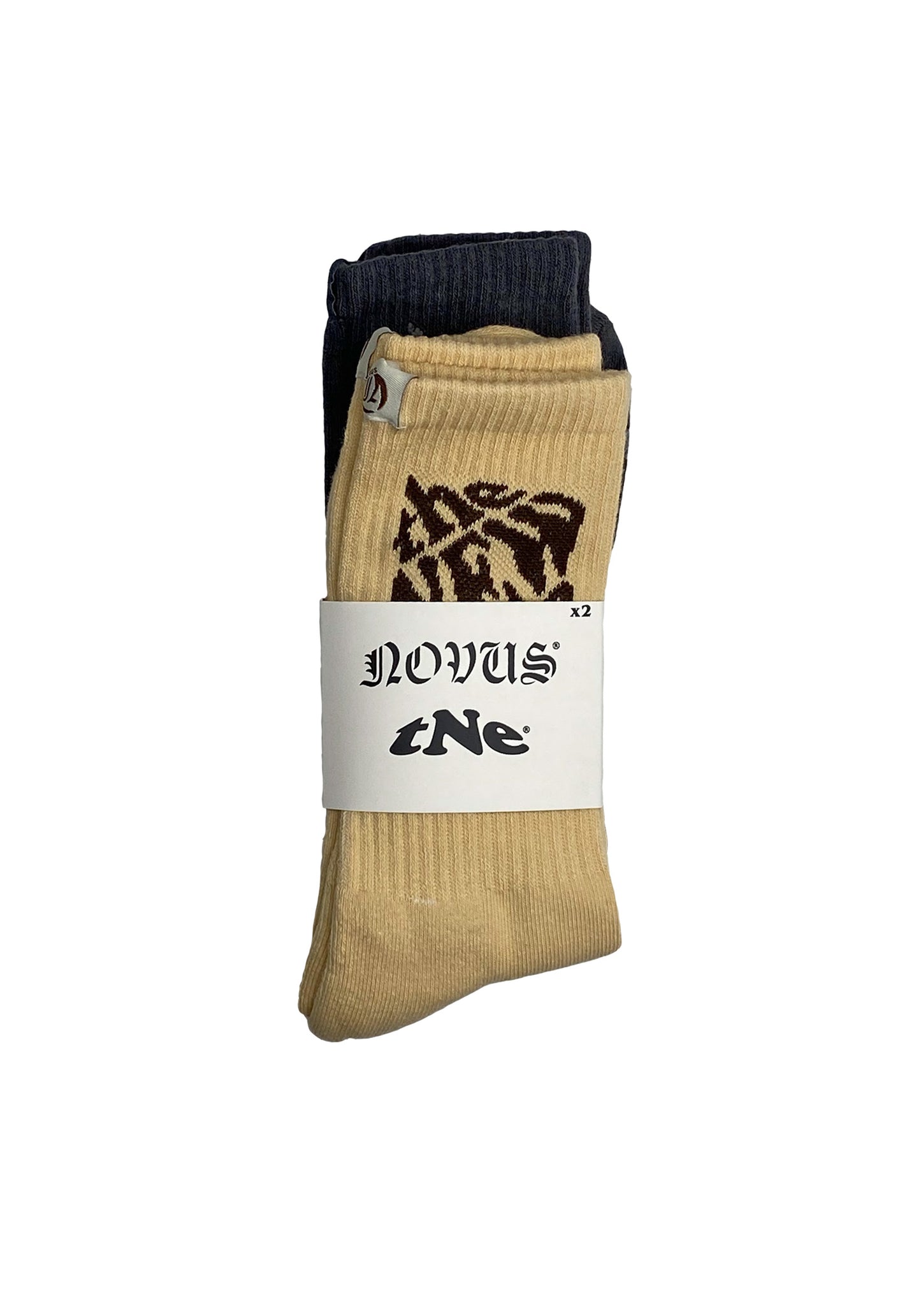 GunPowder' & Cream' Crew Socks Bundle (2 Pairs)